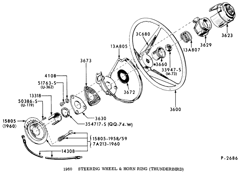 1960 thunderbird power steering reservoir